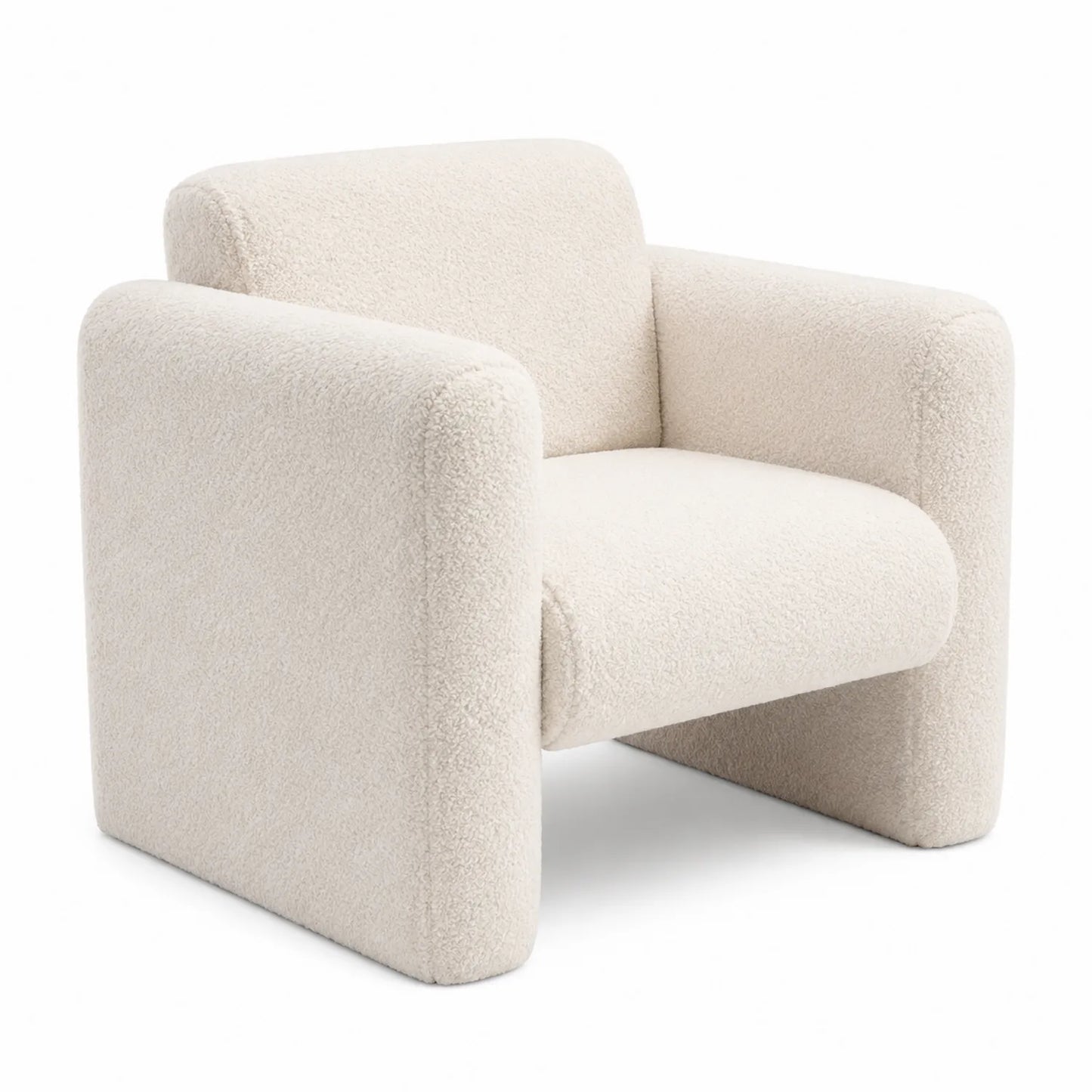 Fauteuil en tissu bouclette Crème