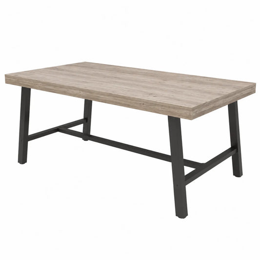 Table à manger rectangulaire 180x90 cm en bois et métal