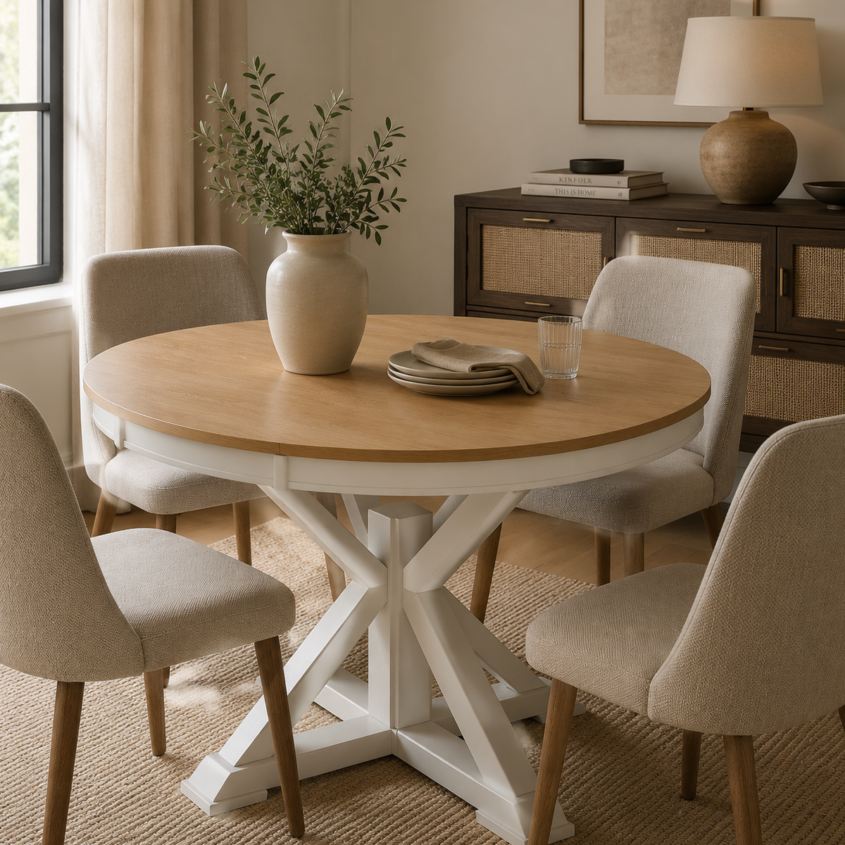 Table ronde marbre et laiton