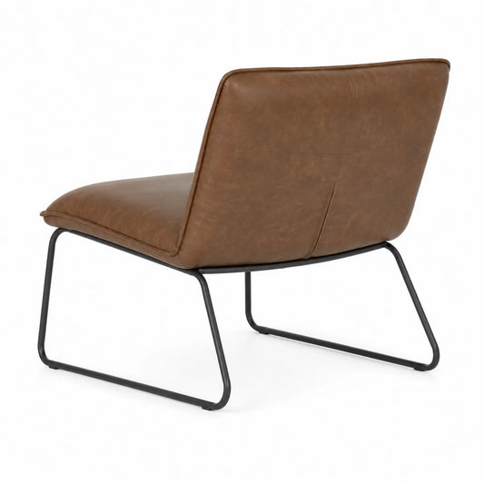 Chaise en cuir synthétique et métal